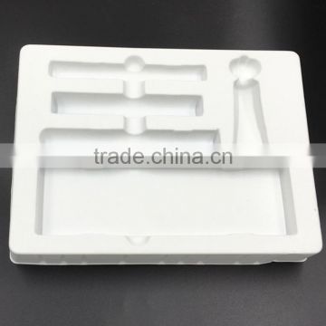 high durable white PS flocking tray for cosmetics