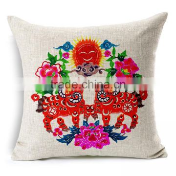 Special offer printed linen back cushion STPC042