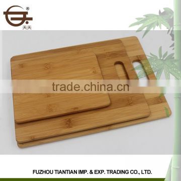 High quality 3 pieces various size eco-friendly square bamboo cuttingboard