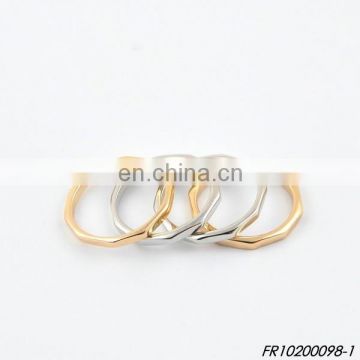 Set Of 6 Gold And Silver Plated Alloy Screw Nut Shaped Rings
