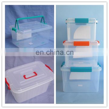 rectangle handle large clear plastic storage box
