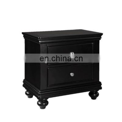 factory directly black solid wood bedside table simple design modern night stand