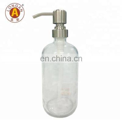 Wholesale hand metal soap lotion pump 500ml glass bottle