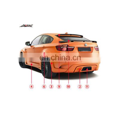 Wide body kits for BMW X6 E71 2008-2014 X6M Body Kits M2 Style central Exhaust with square cover FRP X6 E71 body kits