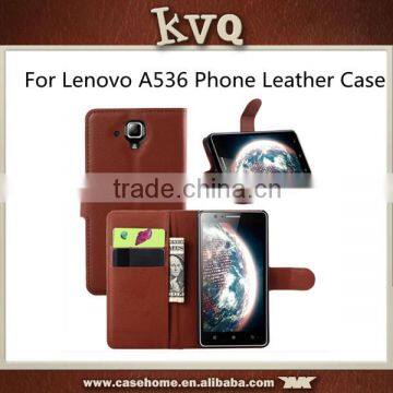 Factory Support Lichi PU Leather Wallet Flip Case Cover For Lenovo A536 Mobile Cases