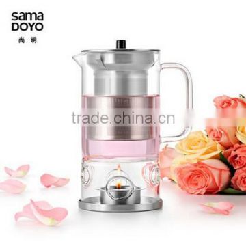 "SAMADOYO" Wholesale Glass Teapot With Stainless Steel Infuser, Teapot With Candle Warmer