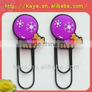 Novelty design customized 3d soft pvc decorative paper clips