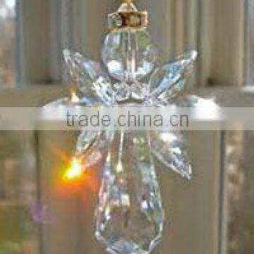 Engraved crystal angel, hanging ornament crystal angels