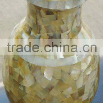 Sea Shell Mother Of Pearl Stone Flower Vase