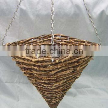 Square Cone Rattan Hanging Basket