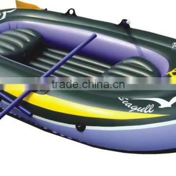 two peoples inflatable river Drifting boat