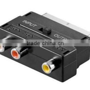 Scart adapter scat plug to 3RCA with switch