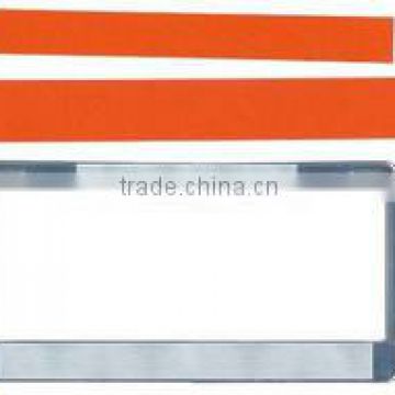 Tangerine Background with White Letters License Plate Frame Strips