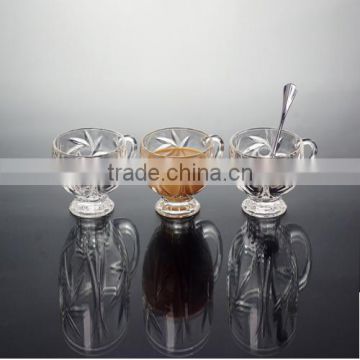 new design 3pcs short glass coffee cups