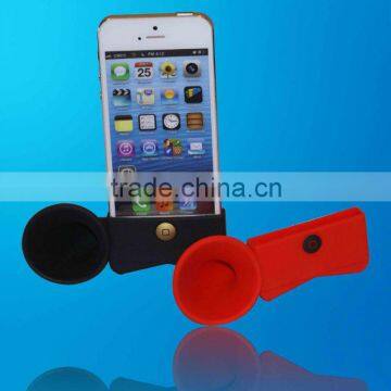 silicone horn lauder speaker and stand for iphone 5/4...