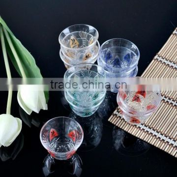 hot sale decal glass beautiful cawa cup set