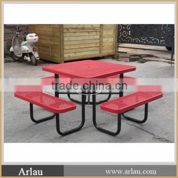 Hot-sale steel outdoor table with umbrella hole