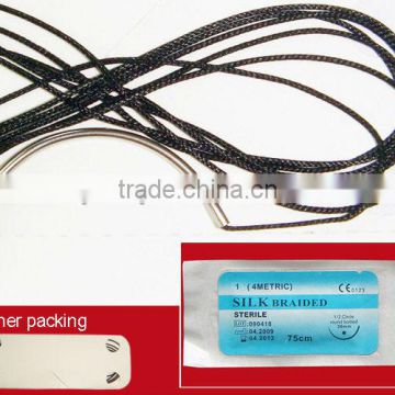 Silk suture with needle, Non-absorbable, Factory with CE