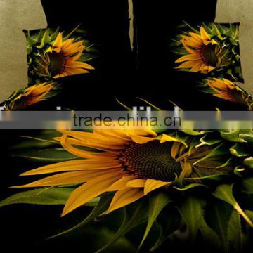 home textile, four six 3D flat screen reactive printing sunflower 6pcs duvet cover set