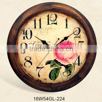 16 inch handpainted wooden floral wall clocks
