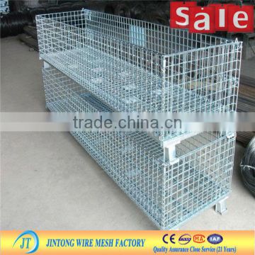 high end warehouse foldable steel metal storage cage