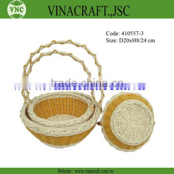 Rattan flower basket cheap with handle