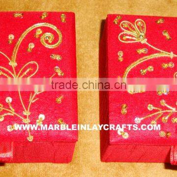 Beautiful Zari hand Embroidery Boxes