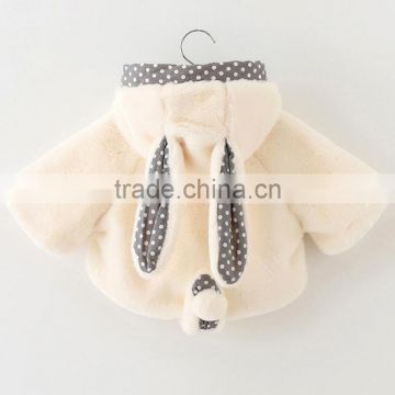 zm40650b winter warm children fur coat / baby girls rabbit fur coat with hood