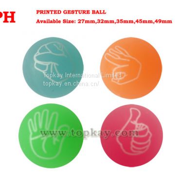 Printed Gesture bouncing balls, party supply bounce ball, toy bouncy ball