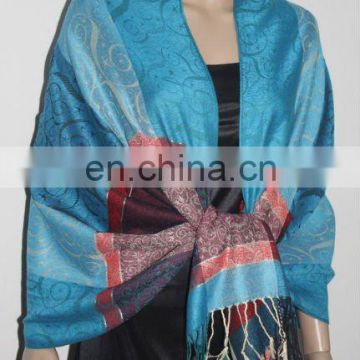 fashion shawl with colorized cloud pattern fashion scarf clips