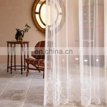 Luxury ready made floral embroidery net curtains
