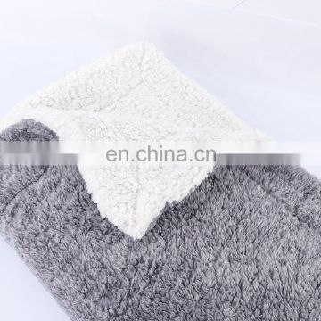 Home Textile Winter Season and Solid Pattern Type Fluffy Double Layer Heavy Sherpa Throw Blankets