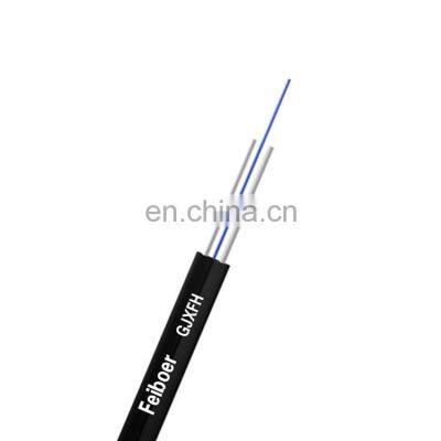 GJXFH in the access network with a black Lsoh Low Smoke Zero Halogen(LSZH) out sheath FTTH fiber optic drop cable for indoor