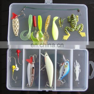 16pcs  Fishing Lures Baits Tackle  box Crankbaits Plastic worms Jigs Topwater Lures