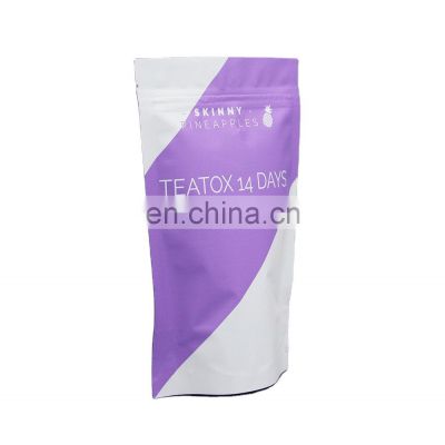 China Factory Supply hot sales customized printing stand up packaging teatox 14 days bags