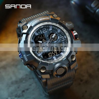 SANDA 3133 G Style Military Quartz Watch New Men Watches 50M Waterproof Shock Sports  Male Digital Wristwatch Clock