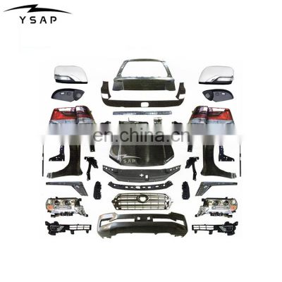 High quality factory price accessories auto parts upgrade body kit headlight bumper hood for 08-15 LC200 facelift to 2016 2020
