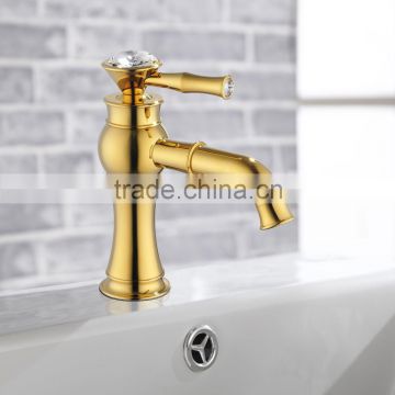 Golden Finished Single Handle Long Reach Bathroom Tap