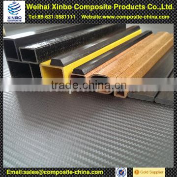 Fiberglass rectangular or trapezoid tube with pultrusion