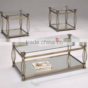 Modern Coffee Set/Classic Anitque Glass Coffee Table and End Table