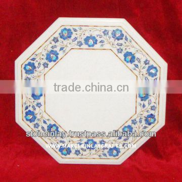 Octagonal Marble Inlay Coffee Table Top