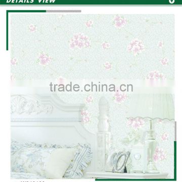 2016 new foaming non woven wallpaper, classic floral wall decor for guest bedroom , fabulous wall decor contractor