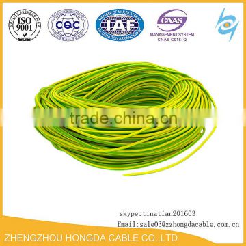 Yellow Green Earth Grounding Cable CU/PVC 450/750V 4 2/0 AWG 6mm