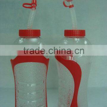plastic sports bottle with straw