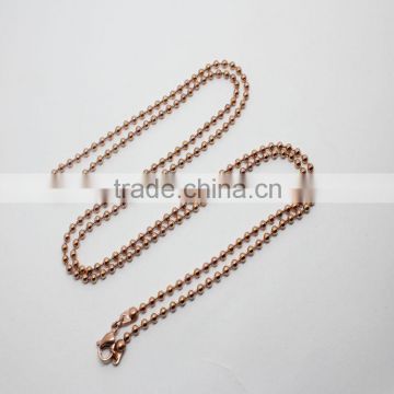 Cheap price 75cm rose gold color 316 stainless steel ball chain for floating lockets