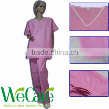 Non woven Medical Patient Woman Pink Scrub Suits for hospital