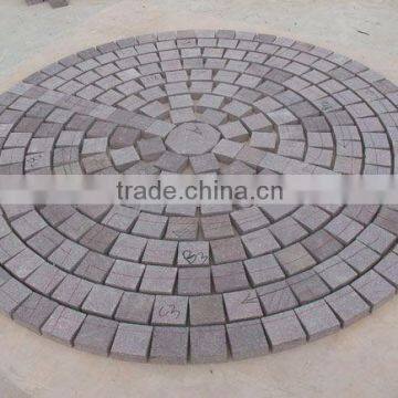 chinese red granite paving stone on net