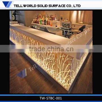 2014 TW High Quality Modern artificial stone counter Flower Decorate Bar Counter
