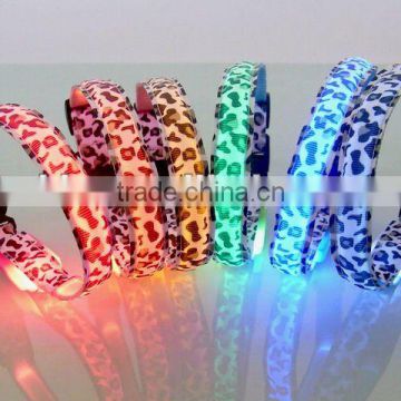 Nylon Leopard Shining LED Dog Collar