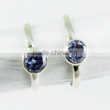 Sweet Design Purple CZ Bezel Setting 925 Sterling Silver Toe Ring, Silver Jewellery 925, Wholesale Silver Jewelry